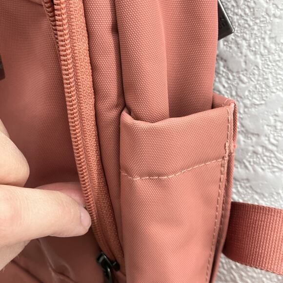 Open Story Target Rose Pink Gray Adjustable Straps Pockets Zip Mini Backpack Bag - Picture 8 of 12